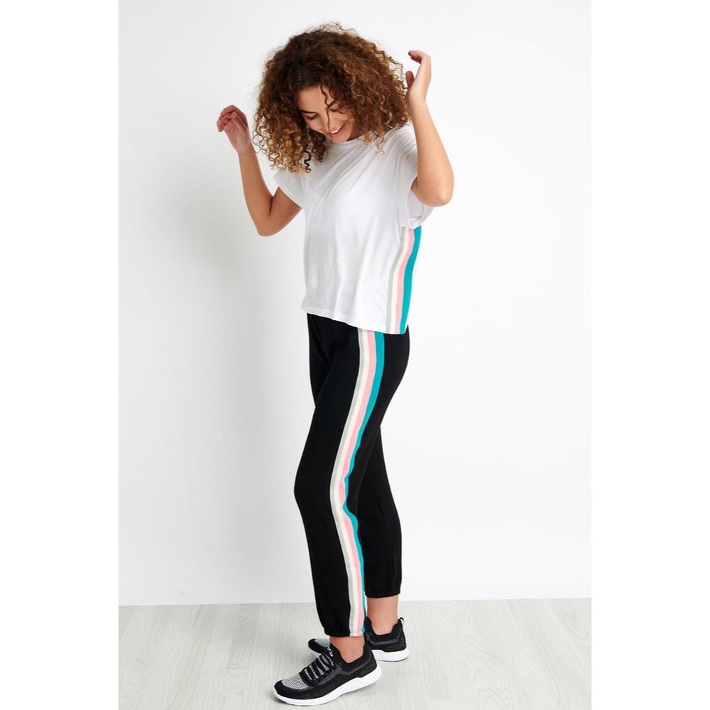 Monrow White Vintage Knit Stripe Tee